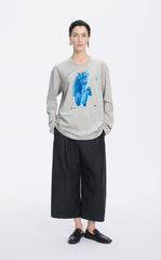 T-Shirt / JNBY Graphic Cotton Long Sleeve Tee