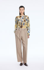 Sweater / JNBY T-Shape Floral Print Mohair Blend Pullover