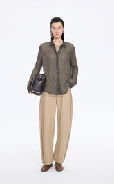 Shirt / JNBY Silk Polka Dot Relaxed Long Shirt