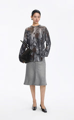 Skirt / JNBY Mid-Length Denim Flare Skirt
