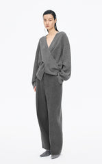 Sweater /(ESG)JNBY Loose Overlap Front Wool Pullover