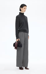 Pants / JNBY Ruched Waist Fringe Wide-Leg Pants