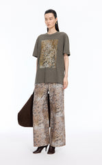 T-shirt / JNBY Hand-Drawn Graphic Loose Cotton Tee