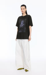 T-shirt / JNBY Hand-Drawn Graphic Loose Cotton Tee