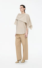 Shirt / JNBY Draped Wool-Silk Short Sleeve Top