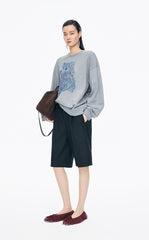 Sweatshirt / JNBY Loose Animal Print Cotton Sweatshirt