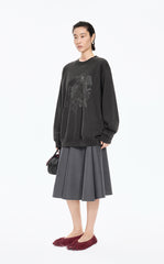 Sweatshirt / JNBY Botanical Print Cotton Pullover