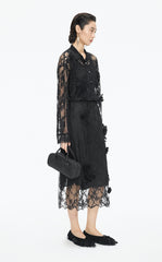 Shirt / JNBY Lace Floral Sheer Blouse