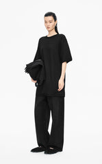 Sweater / JNBY Wool Blend Pintuck Short Sleeve Pullover