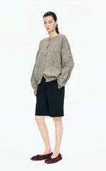 Sweater / JNBY Crinkled Wool-Silk Cardigan
