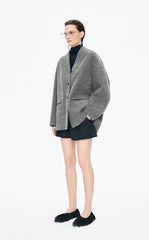 Coat / JNBY Oversize V-Neck Wool-Blend Jacket