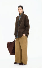 Coat / JNBY Oversize V-Neck Wool-Blend Jacket