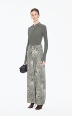Pants / JNBY Wide-Leg Printed Denim Trousers