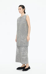 Dress / JNBY A-Line Flocked Denim Sleeveless Dress