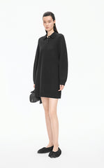 Dress / JNBY Wool-Cashmere Blend Polo Sweater Dress