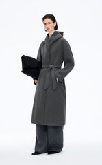 Coat / JNBY Wool Cashmere Hooded Long Coat