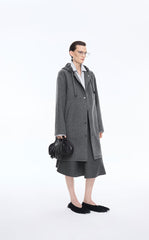 Coat / JNBY Longline Hooded Wool Blend Coat