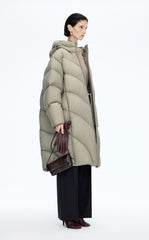 Down Coat / JNBY Oversized Long Hooded Down Coat
