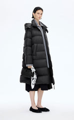 Down Coat / JNBY Long Hooded A-Line Down Coat