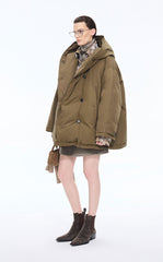 Down Coat / JNBY Oversized Cinched Hooded Down Coat