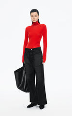 Pants / JNBY Relaxed Velvet-Flocked Wide-Leg Jeans