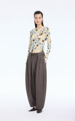 T-Shirt / JNBY Floral Print Fitted Long Sleeve Tee