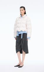 Down Coat / JNBY Oversized Lace-Trim Short Puffer
