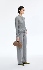 Sweater / JNBY Polka Dot Cropped Cotton Blend Cardigan