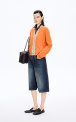 Pants / JNBY Washed Cropped Wide-Leg Denim Pants