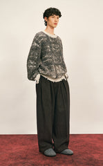 Sweater / CROQUIS Gold-Jacquard Gradient Check Sweater