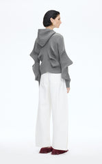 Sweater / JNBY Textured Stretch Longline Hooded Cardigan