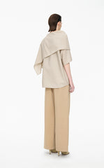 Shirt / JNBY Draped Wool-Silk Short Sleeve Top