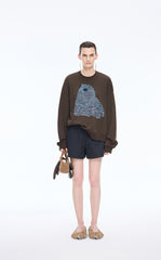 Sweatshirt / JNBY Loose Animal Print Cotton Sweatshirt