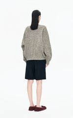 Sweater / JNBY Crinkled Wool-Silk Cardigan