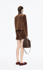 Coat / JNBY Cropped Suede Pigskin Jacket