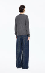 Pants /(ESG)JNBY Hand-Painted Hydrangea Wide-Leg Jeans