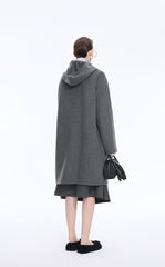 Coat / JNBY Longline Hooded Wool Blend Coat