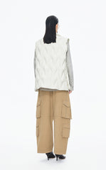 Down Vest / JNBY Oversized Wavy Quilted Down Vest