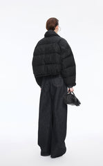 Down Coat / JNBY Silk-Cotton Jacquard Short Down Coat