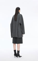 Coat / JNBY Convertible Collar Oversized Wool Blend Coat