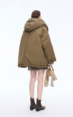 Down Coat / JNBY Oversized Cinched Hooded Down Coat
