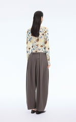 T-Shirt / JNBY Floral Print Fitted Long Sleeve Tee