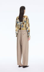 Sweater / JNBY T-Shape Floral Print Mohair Blend Pullover