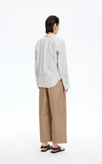 Shirt / JNBY Embroidered Floral Stripe Oversized Shirt