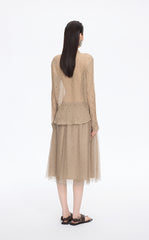 Shirt / JNBY Silk Polka Dot Relaxed Long Shirt