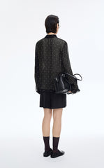 Shirt / JNBY Silk Polka Dot Relaxed Long Shirt