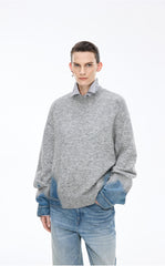 Sweater / JNBY Oversized Knitted Denim Panel Pullover