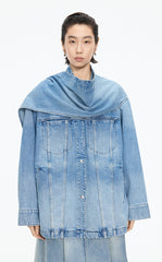 Jacket / JNBY Oversize Detachable Scarf Denim Jacket