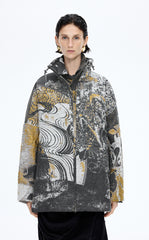 Coat / JNBY A-Line Jacquard Wool Blend Jacket