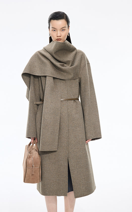 Coat / JNBY Wrap Wool Blend Long Coat